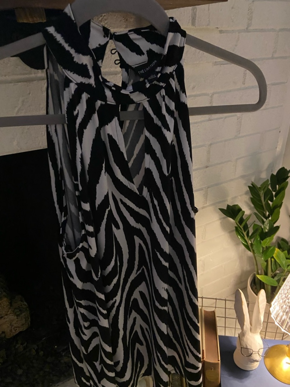 The Limited Black and White Zebra-Print Dress